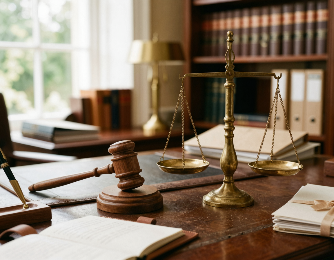 법적 기준을 상징하는 저울과 법봉