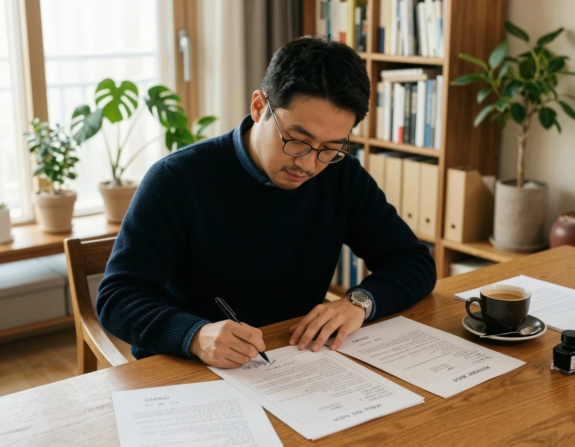 사이버 명예훼손 고소장을 작성하는 모습