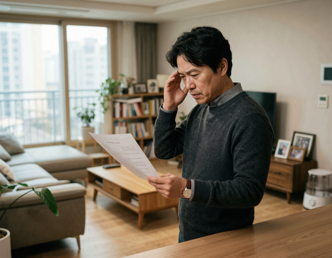 출석 요구서를 받고 고민하는 40대 남성