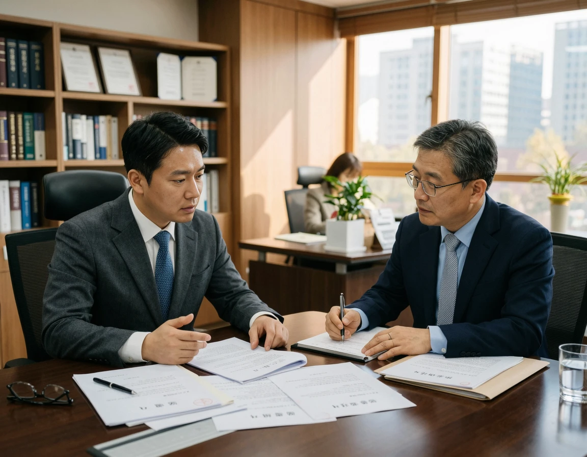 변호사와 경찰 조사 대응을 논의하는 모습