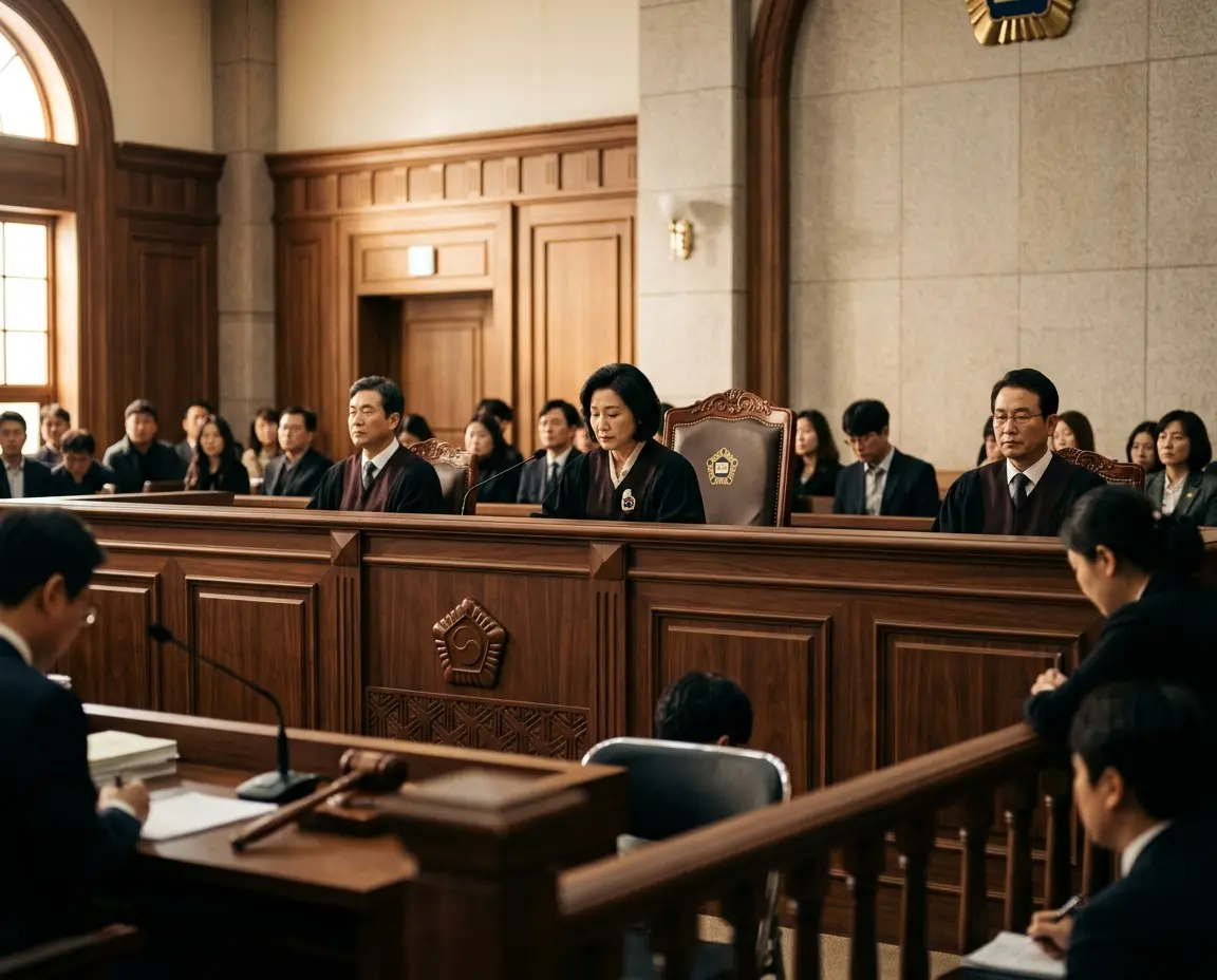 위엄 있는 법정 내부 모습